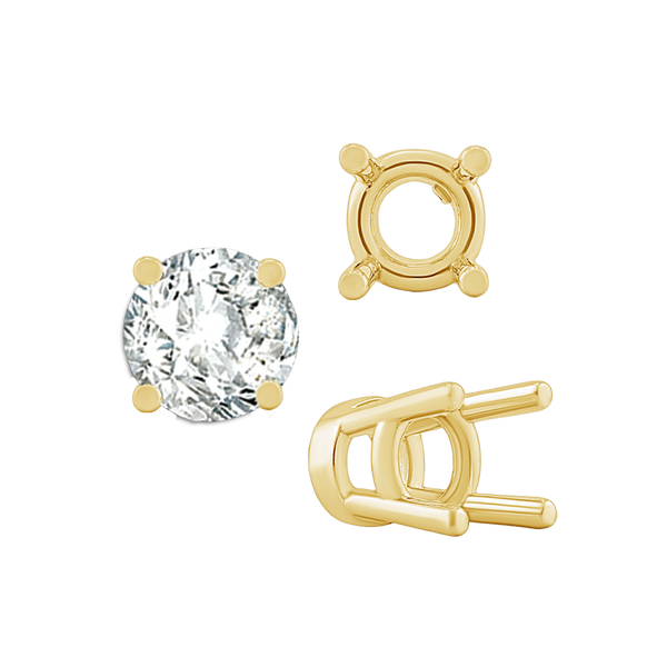 ITI NYC Four Prong Heavy High Setting in 14K Gold (4.00 mm - 9.00 mm)
