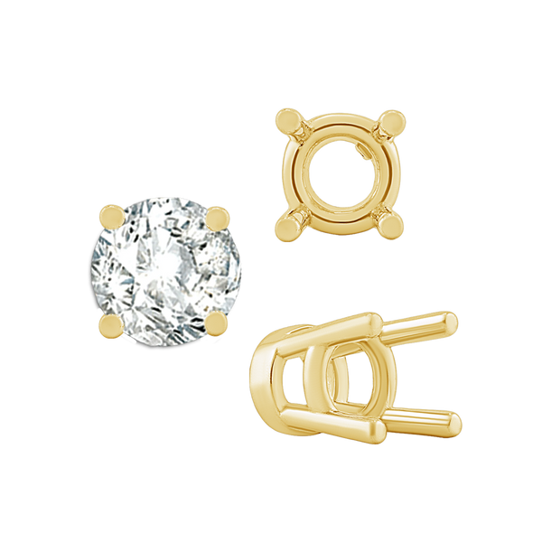 ITI NYC Four Prong Heavy High Setting in 14K Gold (4.00 mm - 9.00 mm)