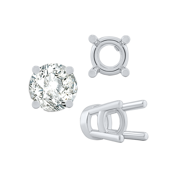 ITI NYC Four Prong Heavy High Setting in Sterling Silver (4.50 mm - 9.00 mm)