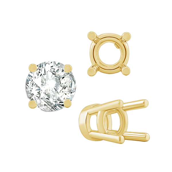 ITI NYC Four Prong Heavy High Setting in 14K Gold (4.00 mm - 9.00 mm)