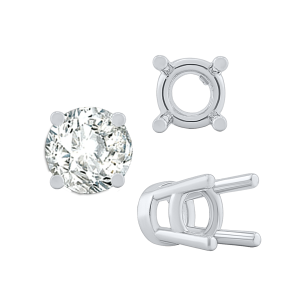 ITI NYC Four Prong Heavy High Setting in Sterling Silver (4.50 mm - 9.00 mm)