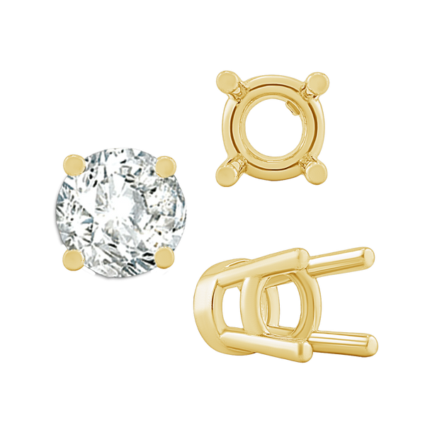 ITI NYC Four Prong Heavy High Setting in 14K Gold (4.00 mm - 9.00 mm)