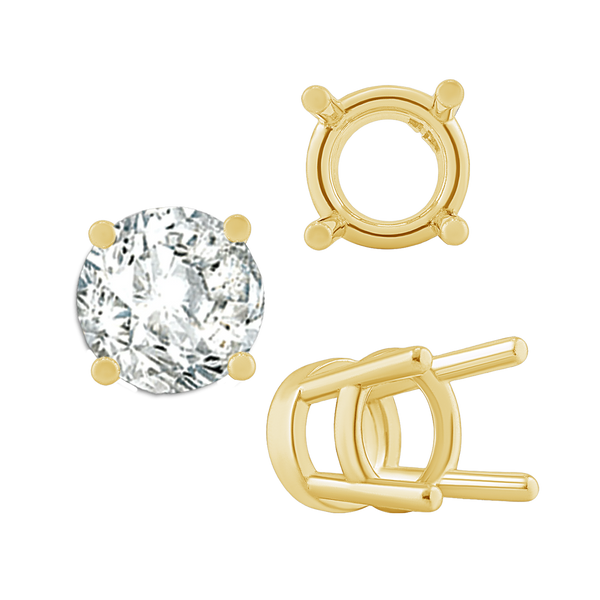 ITI NYC Four Prong Heavy High Setting in 14K Gold (4.00 mm - 9.00 mm)