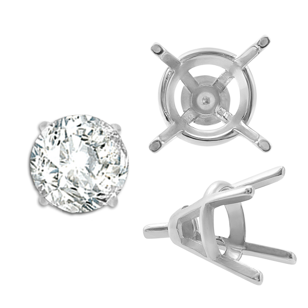 ITI NYC Four Prong Round Tapered Wire Basket Settings With Peg in 14K Gold (4.00 mm - 9.25 mm)