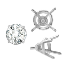 Load image into Gallery viewer, ITI NYC Four Prong Round Tapered Wire Basket Settings With Peg in Sterling Silver (4.00 mm - 9.25 mm)
