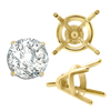 ITI NYC Four Prong Round Tapered Wire Basket Settings With Peg in 14K Gold (4.00 mm - 9.25 mm)