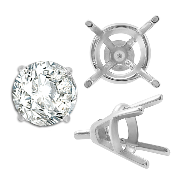 ITI NYC Four Prong Round Tapered Wire Basket Settings With Peg in 14K Gold (4.00 mm - 9.25 mm)