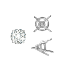 Load image into Gallery viewer, ITI NYC Four Prong Round Tapered Wire Basket Settings With Peg in Sterling Silver (4.00 mm - 9.25 mm)
