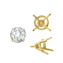 Load image into Gallery viewer, ITI NYC Four Prong Round Tapered Wire Basket Settings With Peg in 14K Gold (4.00 mm - 9.25 mm)
