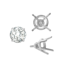 Load image into Gallery viewer, ITI NYC Four Prong Round Tapered Wire Basket Settings With Peg in 18K Gold (4.00 mm - 9.25 mm)
