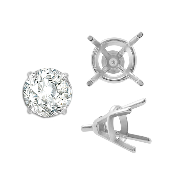 ITI NYC Four Prong Round Tapered Wire Basket Settings With Peg in 14K Gold (4.00 mm - 9.25 mm)
