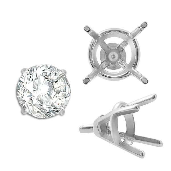 ITI NYC Four Prong Round Tapered Wire Basket Settings With Peg in 14K Gold (4.00 mm - 9.25 mm)
