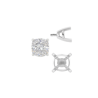 ITI NYC Four Prong Cushion Cut Solitaire Settings With Peg in 14K Gold (3.50 mm - 10.00 mm)