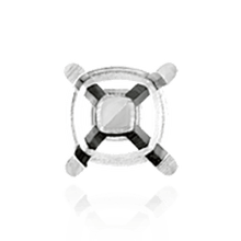 Load image into Gallery viewer, ITI NYC Four Prong Square Solitaire Settings With Peg in 14K Gold (3.50 mm - 10.00 mm)
