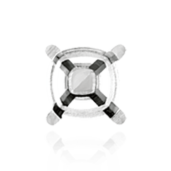 ITI NYC Four Prong Square Solitaire Settings With Peg in 14K Gold (3.50 mm - 10.00 mm)