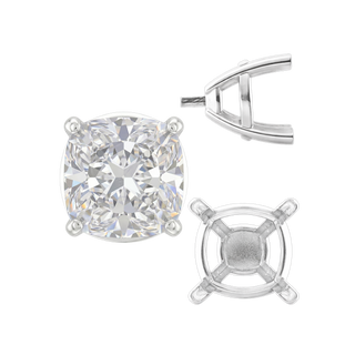ITI NYC Four Prong Cushion Cut Solitaire Settings With Peg in 14K Gold (3.50 mm - 10.00 mm)