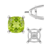 ITI NYC Four Prong Cushion Cut Solitaire Settings With Peg in Sterling Silver (3.50 mm - 10.00 mm)