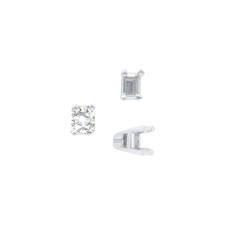 ITI NYC Four Prong Casted Emerald Tiffany Settings in Sterling Silver (3.50 x 2.50 mm - 12.00 x 10.00 mm)