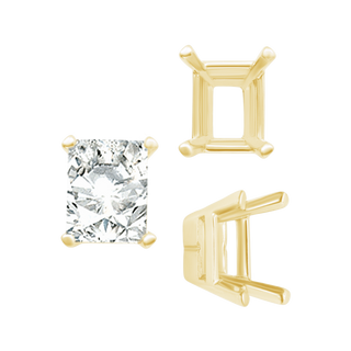 ITI NYC Four Prong Casted Emerald Tiffany Settings in 14K Gold (3.50 x 2.50 mm - 12.00 x 10.00 mm)