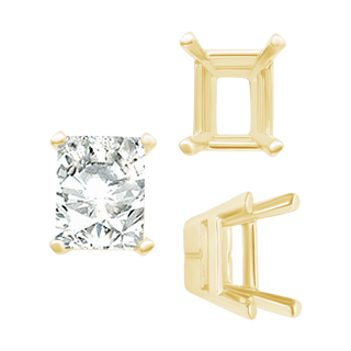 ITI NYC Four Prong Casted Emerald Tiffany Settings in 14K Gold (7.00 x 5.25 mm - 12.00 x 10.00 mm)