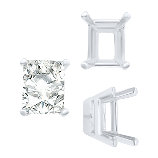 ITI NYC Four Prong Casted Emerald Tiffany Settings in 14K Gold (7.00 x 5.25 mm - 12.00 x 10.00 mm)