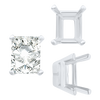 ITI NYC Four Prong Casted Emerald Tiffany Settings in Sterling Silver (7.00 x 5.25 mm - 12.00 x 10.00 mm)