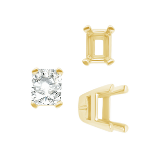 ITI NYC Four Prong Casted Emerald Tiffany Settings in 14K Gold (7.00 x 5.25 mm - 12.00 x 10.00 mm)