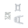 ITI NYC Four Prong Casted Emerald Tiffany Settings in Sterling Silver (7.00 x 5.25 mm - 12.00 x 10.00 mm)