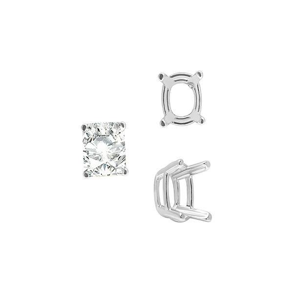 ITI NYC Emerald Settings in Sterling Silver (5.25 x 4.00 mm - 11.00 x 9.00 mm)