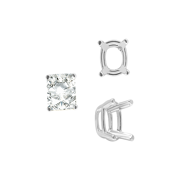 ITI NYC Emerald Settings in Sterling Silver (5.25 x 4.00 mm - 11.00 x 9.00 mm)