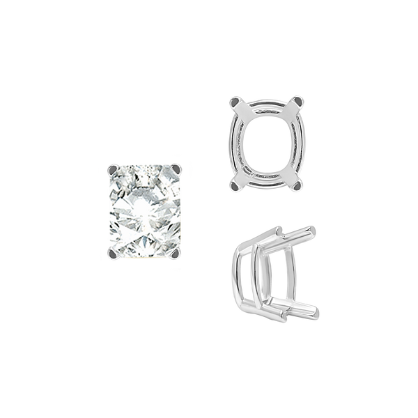 ITI NYC Emerald Settings in Sterling Silver (5.25 x 4.00 mm - 11.00 x 9.00 mm)