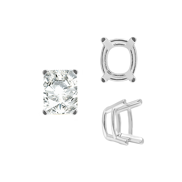 ITI NYC Emerald Settings in Sterling Silver (5.25 x 4.00 mm - 11.00 x 9.00 mm)