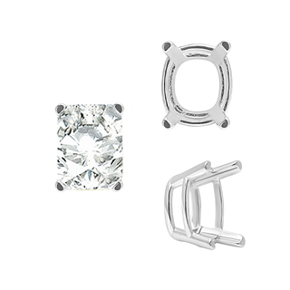 ITI NYC Emerald Settings in Sterling Silver (5.25 x 4.00 mm - 11.00 x 9.00 mm)