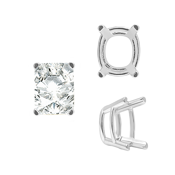 ITI NYC Emerald Settings in Sterling Silver (5.25 x 4.00 mm - 11.00 x 9.00 mm)