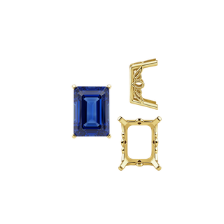 ITI NYC Four Prong Emerald Filigree Settings in 14K Gold (11.00 x 9.00 mm - 16.00 x 12.00 mm)