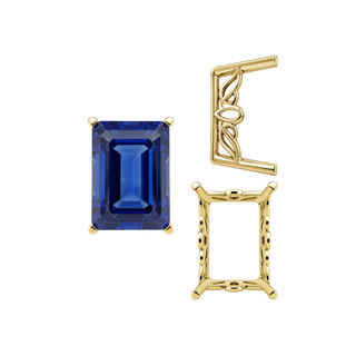 ITI NYC Four Prong Emerald Filigree Settings in 14K Gold (11.00 x 9.00 mm - 16.00 x 12.00 mm)