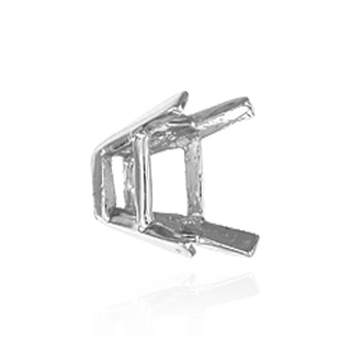 ITI NYC Four Prong Emerald Shape Heavy Tapered Settings in Sterling Silver (10.00 x 8.00 mm - 15.00 x 13.00 mm)