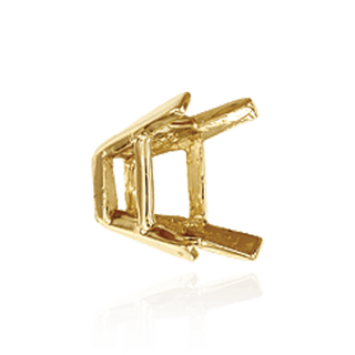 ITI NYC Four Prong Emerald Shape Heavy Tapered Settings in 14K Gold (10.00 x 8.00 mm - 15.00 x 13.00 mm)