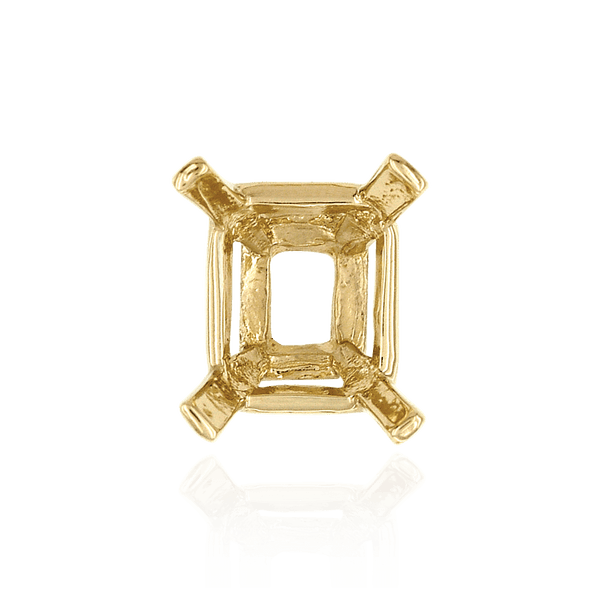 ITI NYC Four Prong Emerald Shape Heavy Tapered Settings in 14K Gold (10.00 x 8.00 mm - 15.00 x 13.00 mm)