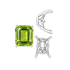 ITI NYC Four Prong Emerald Shape Scroll Fancy Settings in 14K Gold (7.00 x 5.00 mm - 11.00 x 8.00 mm)