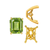 ITI NYC Four Prong Emerald Shape Scroll Fancy Settings in 14K Gold (7.00 x 5.00 mm - 11.00 x 8.00 mm)