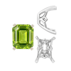 ITI NYC Four Prong Emerald Shape Scroll Fancy Settings in 14K Gold (7.00 x 5.00 mm - 11.00 x 8.00 mm)