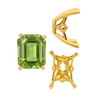 ITI NYC Four Prong Emerald Shape Scroll Fancy Settings in 14K Gold (7.00 x 5.00 mm - 11.00 x 8.00 mm)
