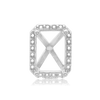 ITI NYC Emerald Cluster Setting in Sterling Sliver (5.00 x 3.00 mm - 7.00 x 5.00 mm)