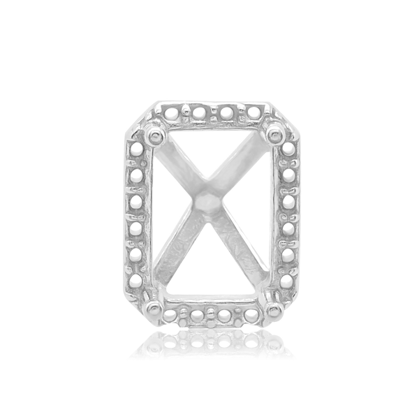 ITI NYC Emerald Cluster Setting in Sterling Sliver (5.00 x 3.00 mm - 7.00 x 5.00 mm)