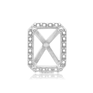 ITI NYC Emerald Cluster Setting in Sterling Sliver (5.00 x 3.00 mm - 7.00 x 5.00 mm)