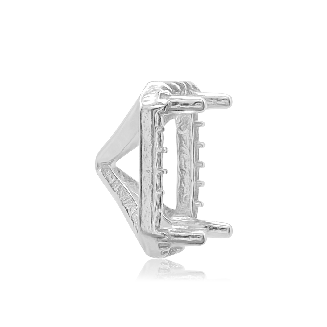 ITI NYC Emerald Cluster Setting in Sterling Sliver (5.00 x 3.00 mm - 7.00 x 5.00 mm)