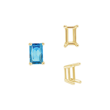 Load image into Gallery viewer, ITI NYC Four Prong Emerald Shape Wire Basket Settings in 18K Gold (3.00 x 2.25 mm - 8.00 x 6.00 mm)
