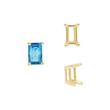 Load image into Gallery viewer, ITI NYC Four Prong Emerald Shape Wire Basket Settings in 18K Gold (3.00 x 2.25 mm - 8.00 x 6.00 mm)
