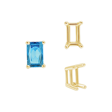 Load image into Gallery viewer, ITI NYC Four Prong Emerald Shape Wire Basket Settings in 18K Gold (3.00 x 2.25 mm - 8.00 x 6.00 mm)
